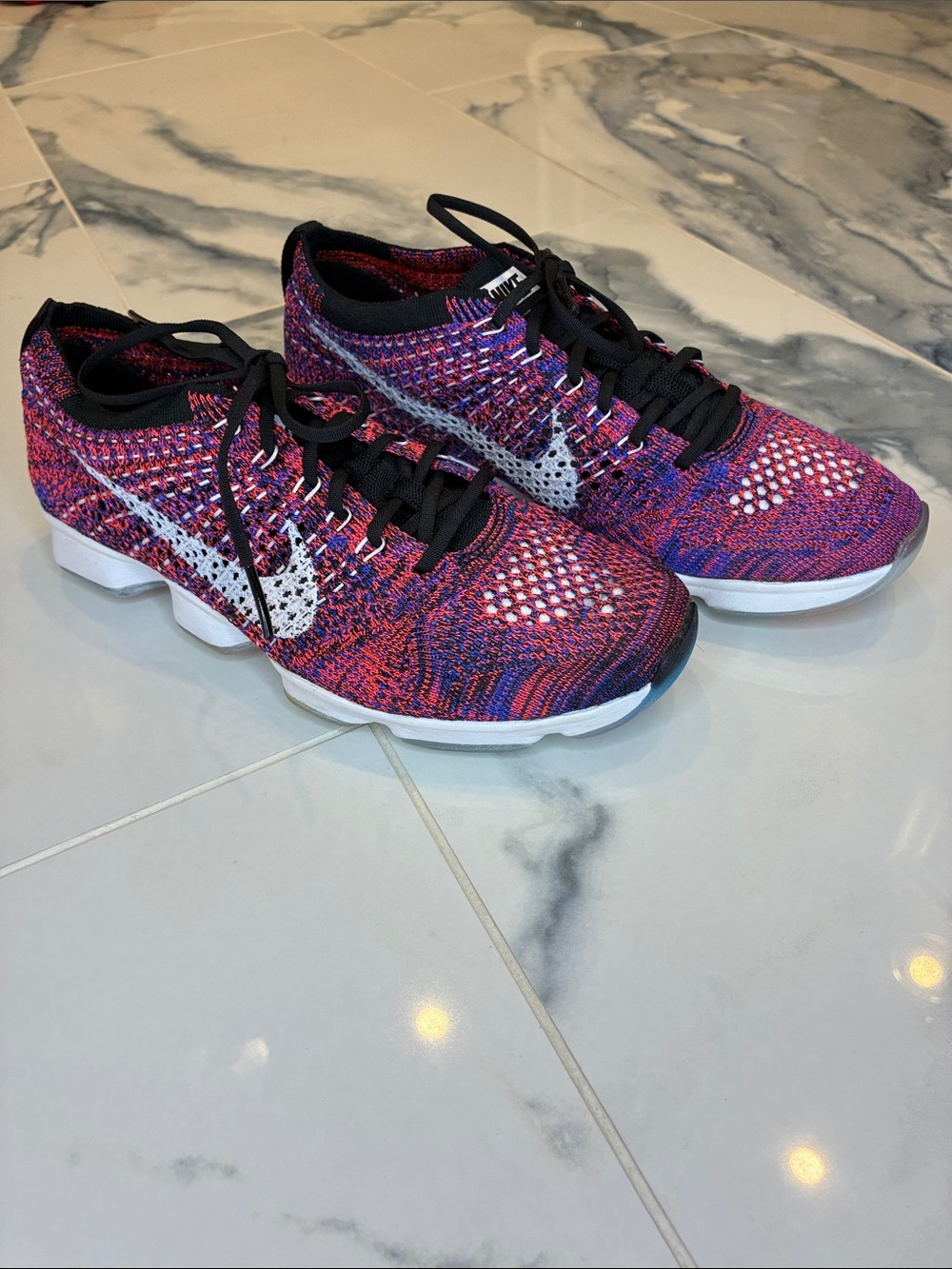 NWOT Nike Women’s Flyknit Zoom Agility Sneakers - Red, White & Blue